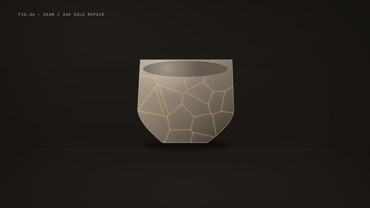 SHARD & SEAM (Concept) — Heritage brand film — procedural fracture, gold-seam repair