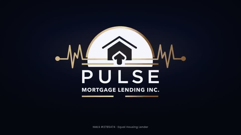 A frame from the Pulse Mortgage brand promo — their own logo and brand colours, animated.