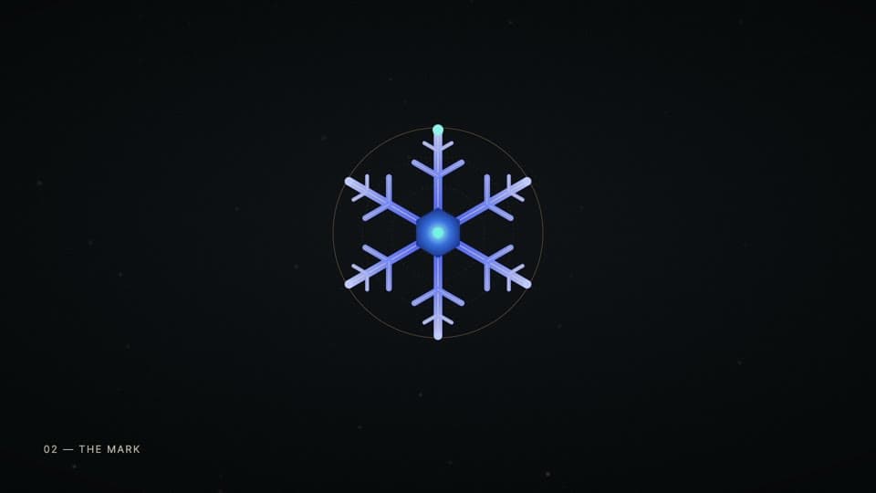 Identity — a Blue Snow studio piece: A mark built on its own geometry.